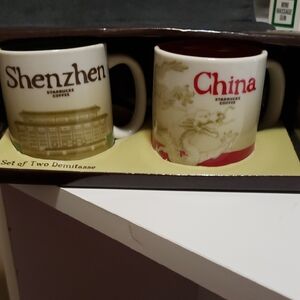 Starbucks Shenzhen and China Mug Set - Green and Red 2017